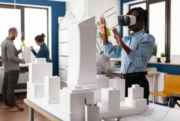 woman using vr for work