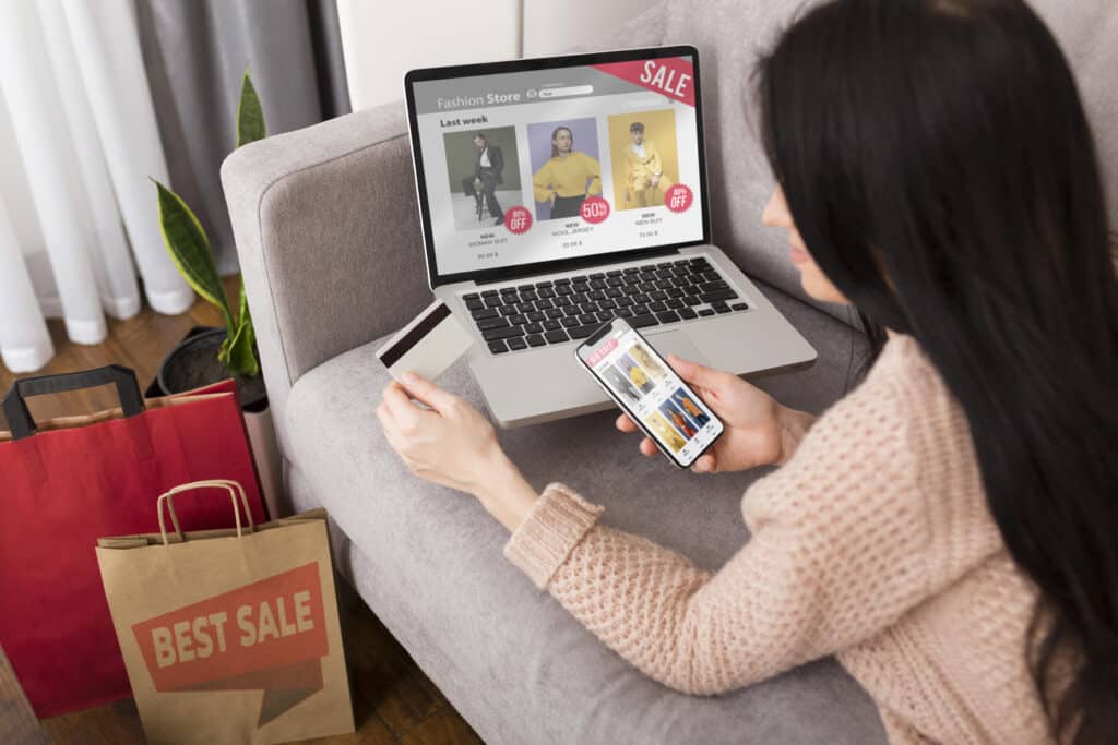 girl browsing online store