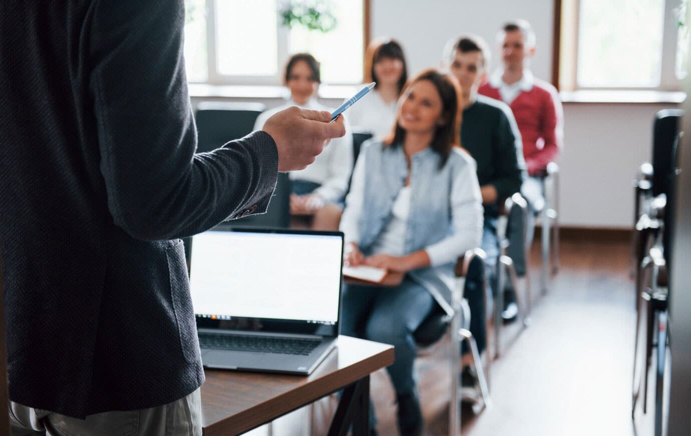 students at modern classroom