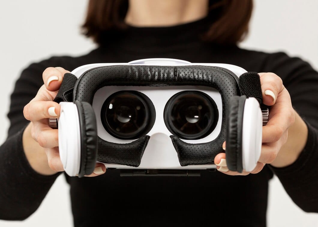 Virtual reality headset close up