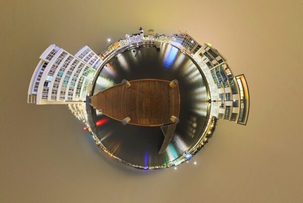 360 Camera view of city