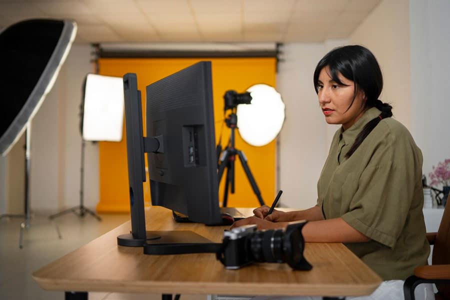 woman editing